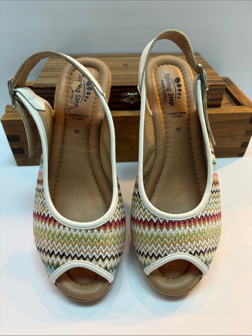 Italian Leather Wedges- Spring Step - Picture 4 of 10